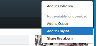 add to playlist - album